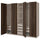 PAX / STORKLINTA - PAX / STORKLINTA Wardrobe combination, grey-beige/dark brown stained oak effect, 250x58x236 cm