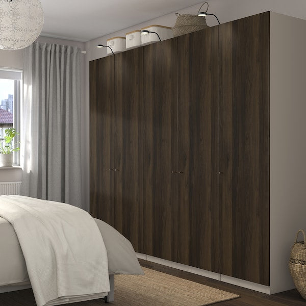 PAX / STORKLINTA - Wardrobe combination, grey-beige/dark brown stained oak effect, 250x60x201 cm