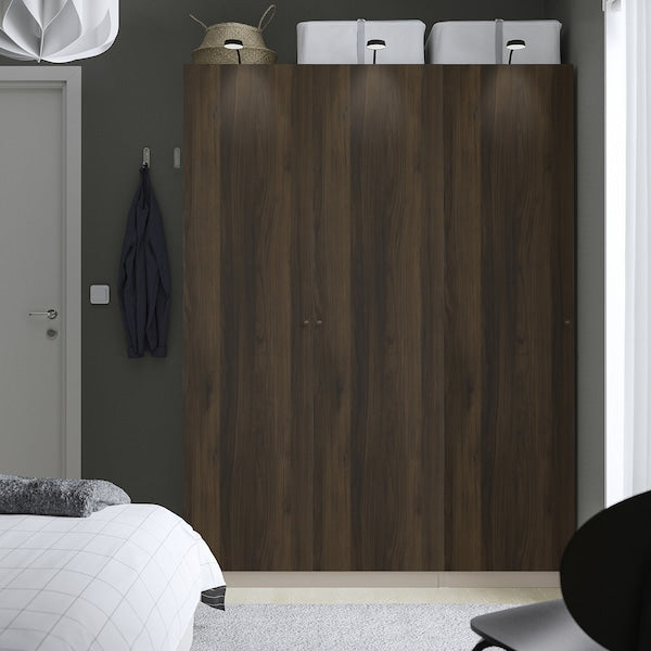 PAX / STORKLINTA - Wardrobe combination, grey-beige/dark brown stained oak effect, 150x60x201 cm