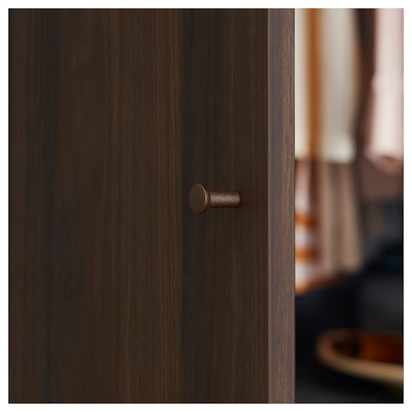 PAX / STORKLINTA - Wardrobe combination, dark grey/dark brown oak effect with stain,300x60x236 cm