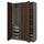 PAX / STORKLINTA wardrobe combination, dark grey/dark brown stained oak effect, 150x60x236 cm