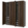 PAX / STORKLINTA - Wardrobe combination, dark grey/dark brown oak effect with stain,200x66x236 cm
