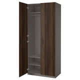 PAX / STORKLINTA wardrobe combination, dark grey/dark brown stained oak effect, 100x60x236 cm