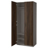 PAX / STORKLINTA wardrobe combination, dark grey/dark brown stained oak effect, 100x60x236 cm