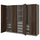 PAX / STORKLINTA - Wardrobe combination, dark grey/dark brown oak effect with stain,250x58x201 cm