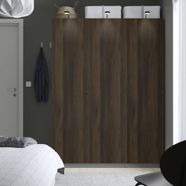 PAX / STORKLINTA - Wardrobe combination, dark grey/dark brown oak effect with stain,150x60x201 cm