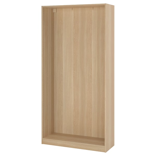 PAX wardrobe frame, white stained oak effect, 100x35x201 cm