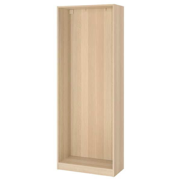 PAX wardrobe frame, white stained oak effect, 75x35x201 cm