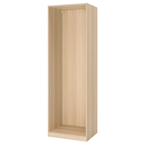 PAX wardrobe frame, white stained oak effect, 75x58x236 cm