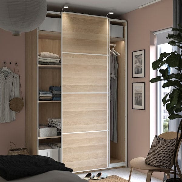 Ikea PAX - Wardrobe frame, oak effect with white stain,100x58x236 cm