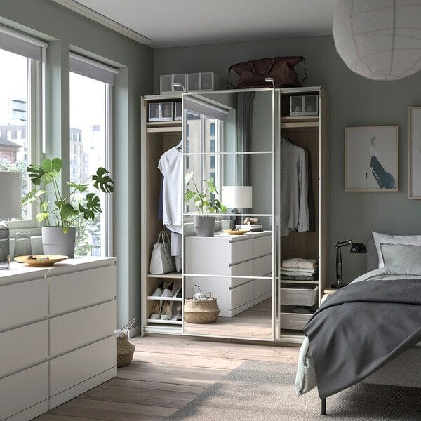 Ikea PAX - Wardrobe frame, oak effect with white stain,100x35x201 cm