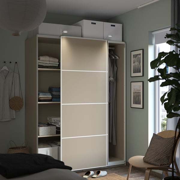 PAX wardrobe frame, grey-beige, 75x58x201 cm
