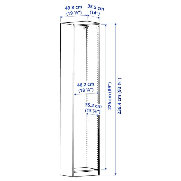 PAX - Wardrobe frame, dark grey,50x35x236 cm