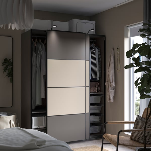PAX wardrobe frame, dark grey, 75x58x201 cm