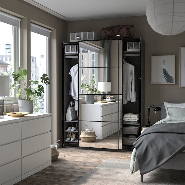 Ikea PAX - Wardrobe frame, dark grey,100x35x201 cm