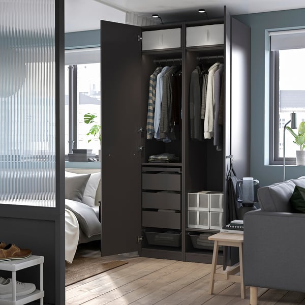 PAX wardrobe frame, dark grey, 50x58x236 cm