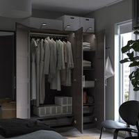 PAX - Wardrobe frame, dark grey,100x58x201 cm