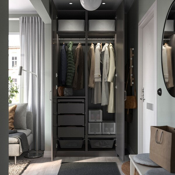 PAX - Wardrobe frame, dark grey,50x58x236 cm