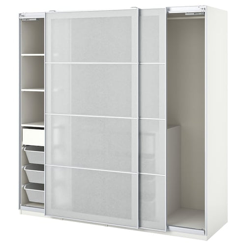 PAX / SVARTISDAL - Wardrobe combination, white white/paper effect,200x66x201 cm