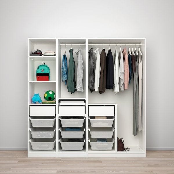Ikea PAX / SVARTISDAL - Wardrobe combination, white white/paper effect,200x66x201 cm