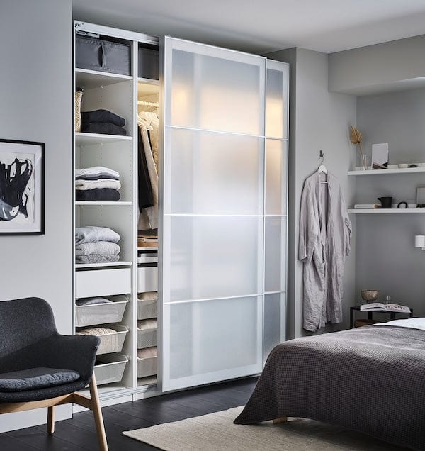 Ikea PAX / SVARTISDAL - Wardrobe combination, white white/paper effect,200x66x201 cm