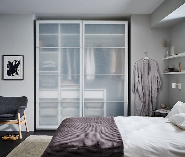 Ikea PAX / SVARTISDAL - Wardrobe combination, white white/paper effect,200x66x201 cm