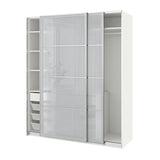 PAX / SVARTISDAL wardrobe with sliding doors, white/white paper effect, 200x66x236 cm