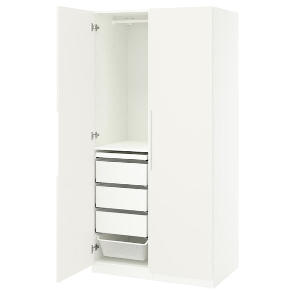 PAX / TONSTAD - Wardrobe combination, white/off-white,100x60x201 cm