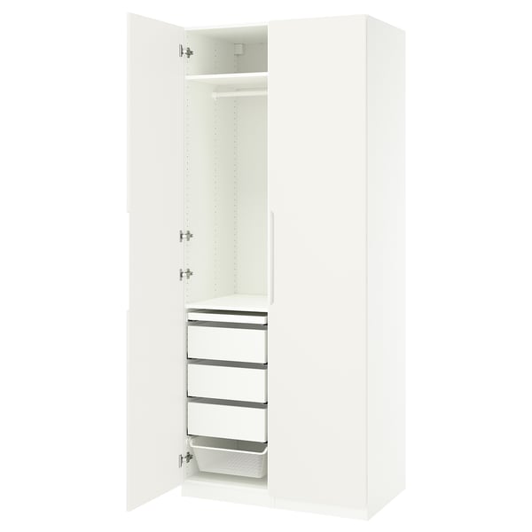 PAX / TONSTAD - Wardrobe combination, white/off-white,100x60x236 cm