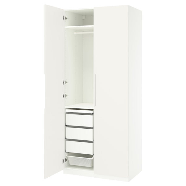 PAX / TONSTAD - Wardrobe combination, white/off-white,100x60x236 cm