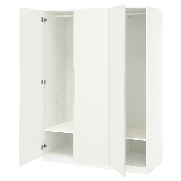 PAX / TONSTAD wardrobe combination, white/off-white, 150x60x201 cm