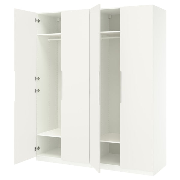 PAX / TONSTAD - Wardrobe combination, white/off-white,200x60x236 cm