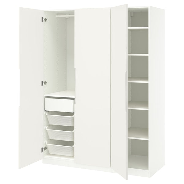 PAX / TONSTAD - Wardrobe combination, white/off-white,150x60x201 cm