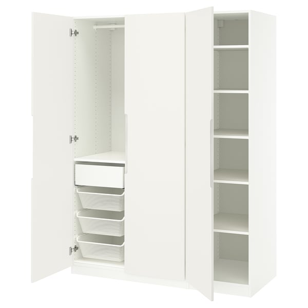 PAX / TONSTAD wardrobe combination, white/off-white, 150x60x201 cm
