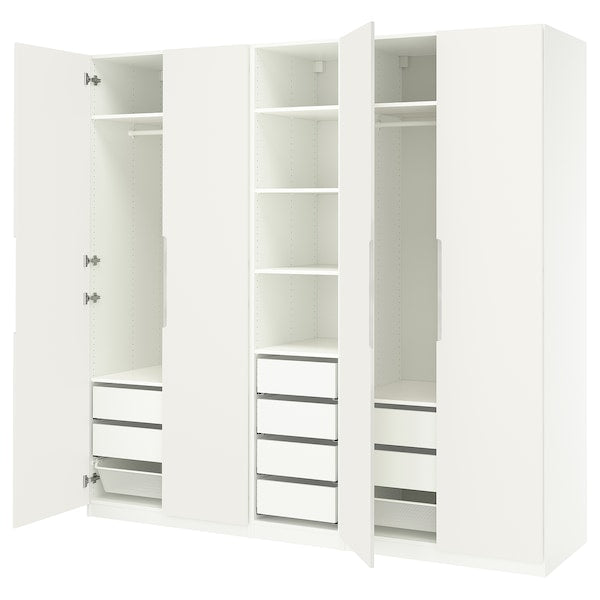 PAX / TONSTAD - Wardrobe combination, white/off-white,250x60x236 cm