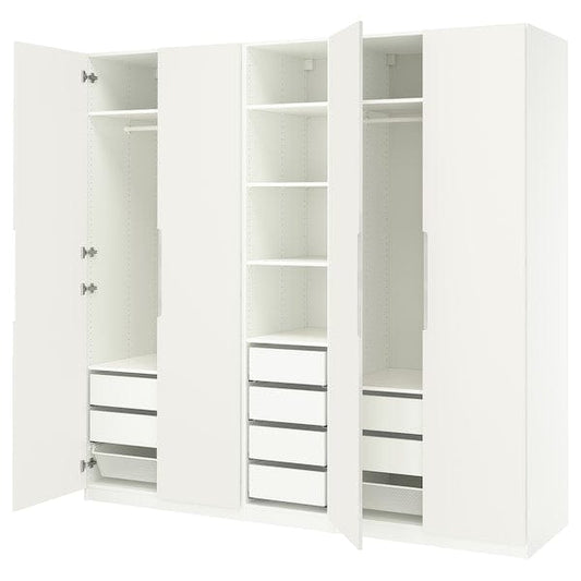 Ikea PAX / TONSTAD - Wardrobe combination, white/off-white,250x60x236 cm