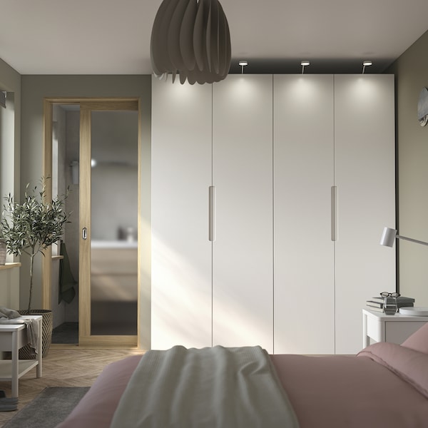 PAX / TONSTAD - Wardrobe combination, white/off-white,200x60x236 cm