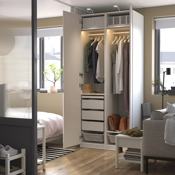 PAX / TONSTAD - Wardrobe combination, white/off-white,100x60x236 cm