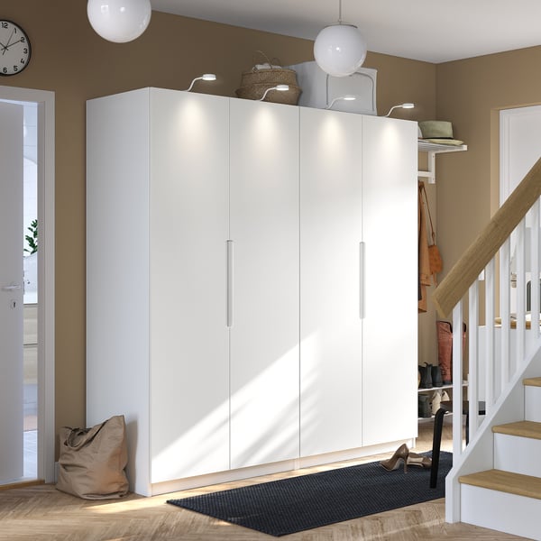 PAX / TONSTAD wardrobe combination, white/off-white, 200x60x201 cm