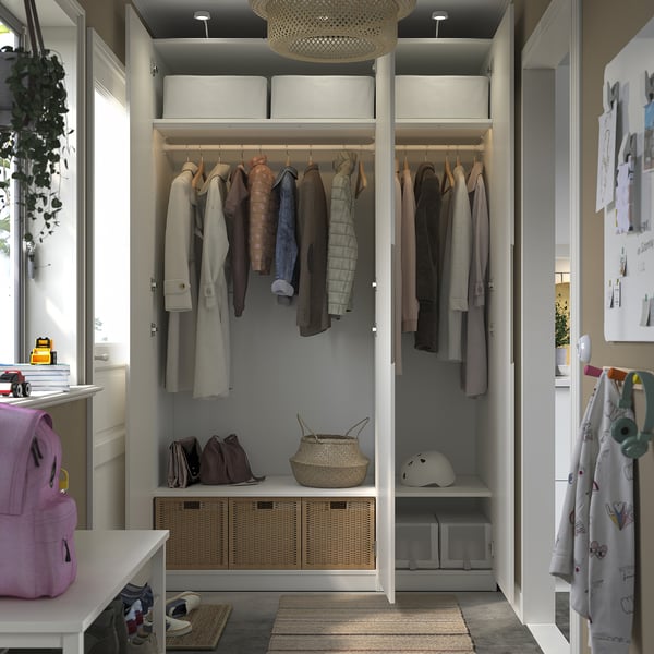 PAX / TONSTAD wardrobe combination, white/off-white, 150x60x236 cm