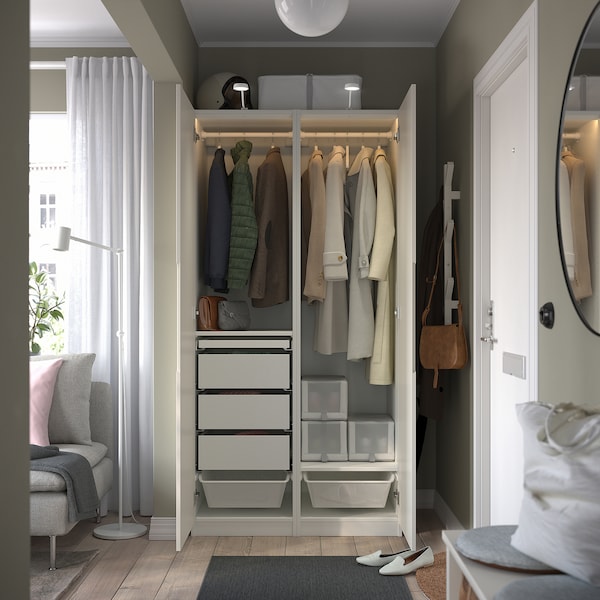 PAX / TONSTAD - Wardrobe combination, white/off-white,100x60x201 cm