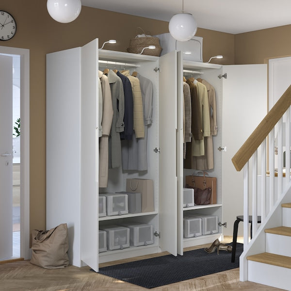 PAX / TONSTAD - Wardrobe combination, white/off-white,200x60x201 cm