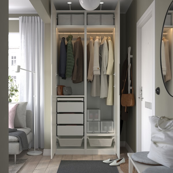 PAX / TONSTAD - Wardrobe combination, white/off-white,100x60x236 cm