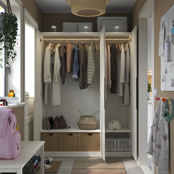 PAX / TONSTAD wardrobe combination, white/off-white, 150x60x201 cm
