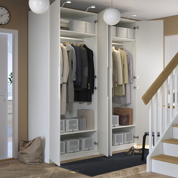 PAX / TONSTAD - Wardrobe combination, white/off-white,200x60x236 cm