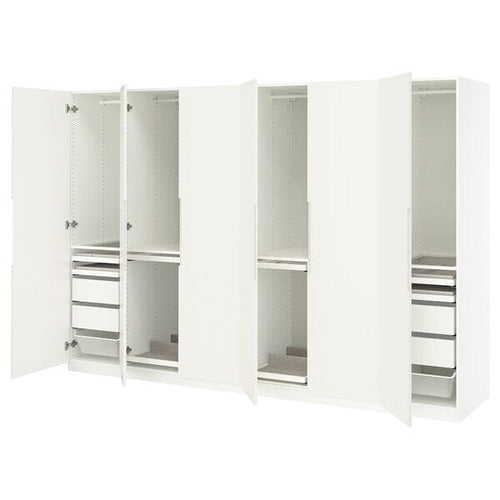 PAX / TONSTAD - Wardrobe combination, white/off-white,300x60x201 cm