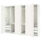 PAX / TONSTAD wardrobe combination, white/off-white, 300x60x236 cm