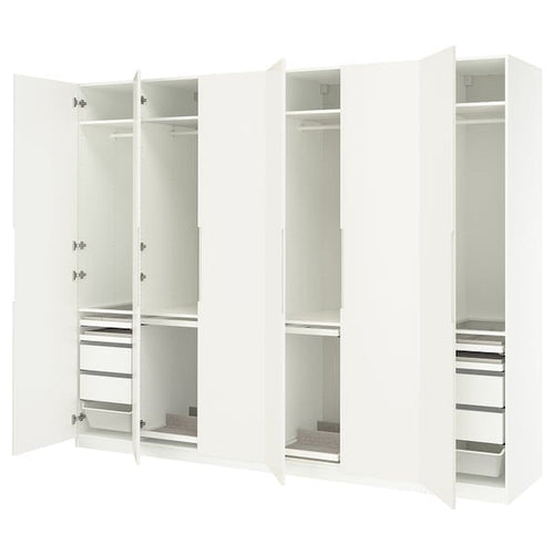 PAX / TONSTAD - Wardrobe combination, white/off-white,300x60x236 cm