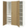PAX / TONSTAD - Wardrobe combination, white/oak veneer,150x60x201 cm
