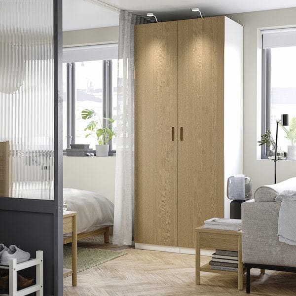 Ikea PAX / TONSTAD - Wardrobe combination, white/oak veneer,100x60x236 cm